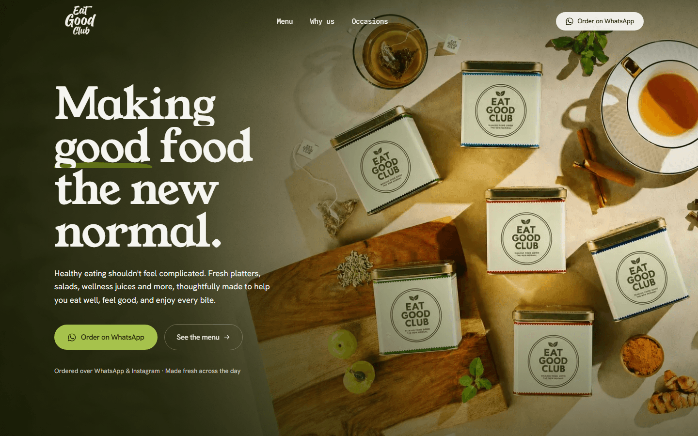 Eat Good Club homepage